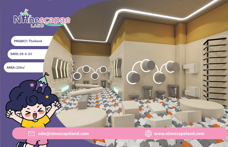 285㎡ Thailand Indoor Playground | Multi-Zone Soft Play & Trampoline Design