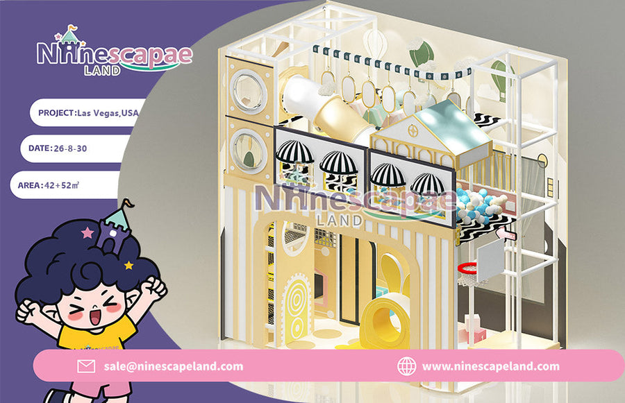 94 ㎡ Commercial Indoor Play Structure Las Vegas | Two-Level Soft Play Design