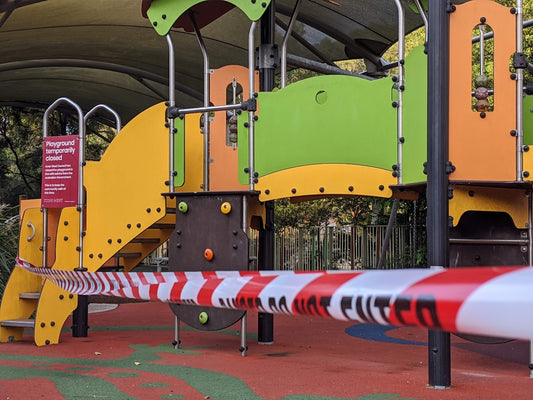 green and yellow metal slide