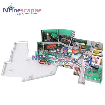 the green theme indoor playground customized, they are suitable for all age group