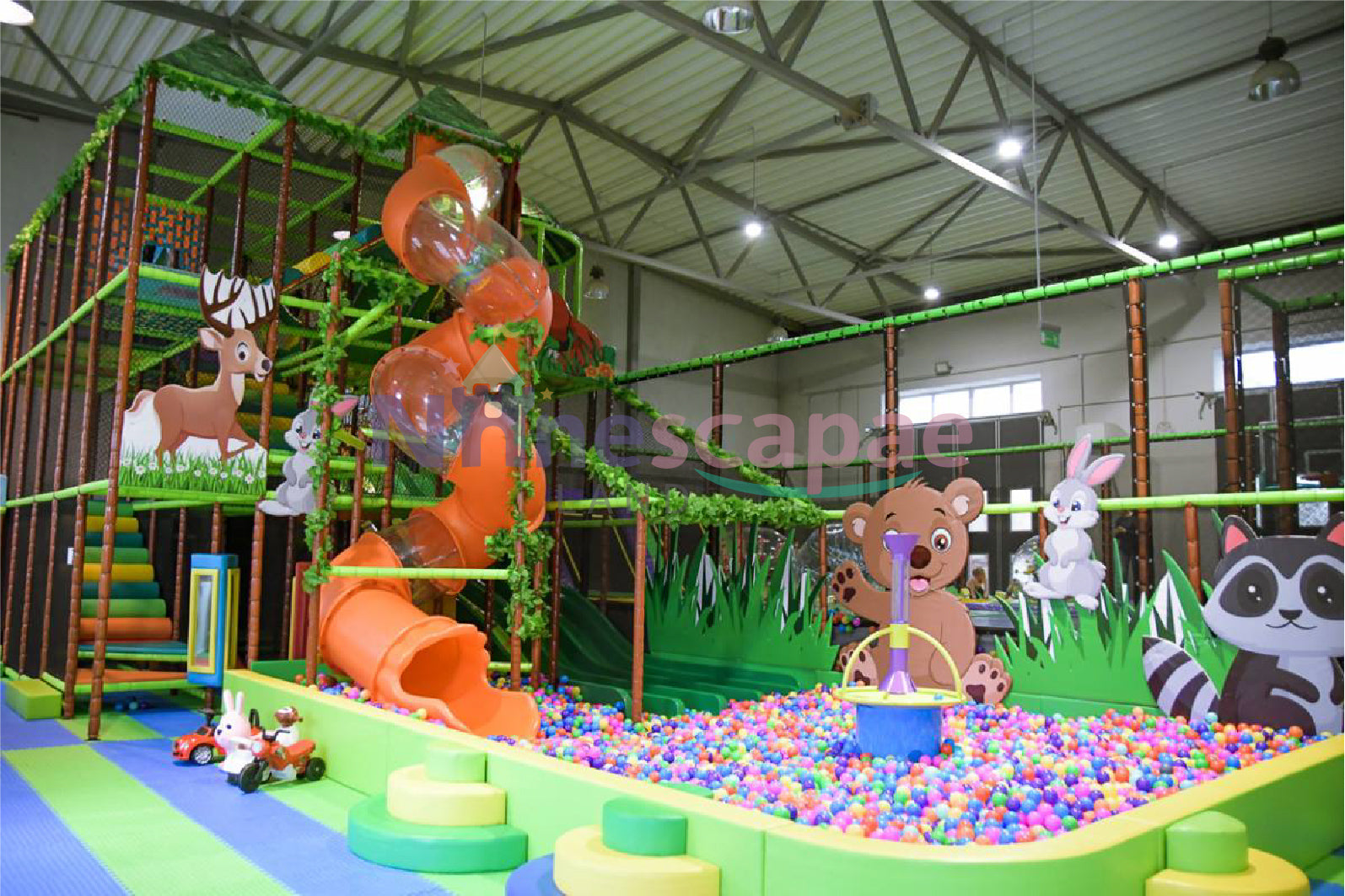 small indoor structure with ball pit