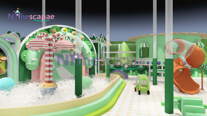green theme commercial indoor playground manufacturer, get a quote now