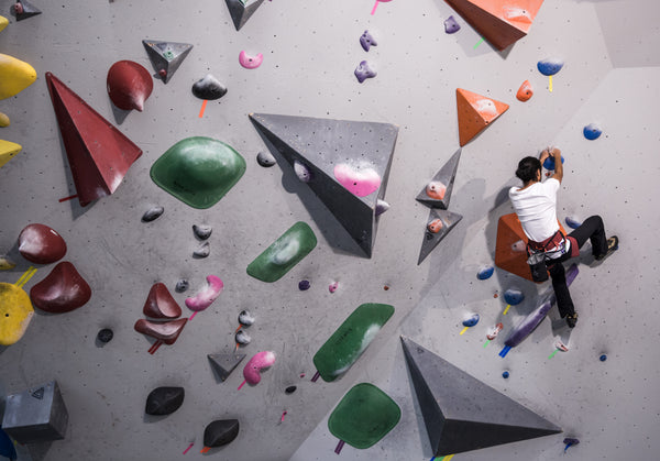 climbing wall in the indoor trampoline park suitable for all age group