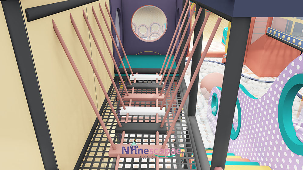 childrens indoor jungle gym-suspension bridge