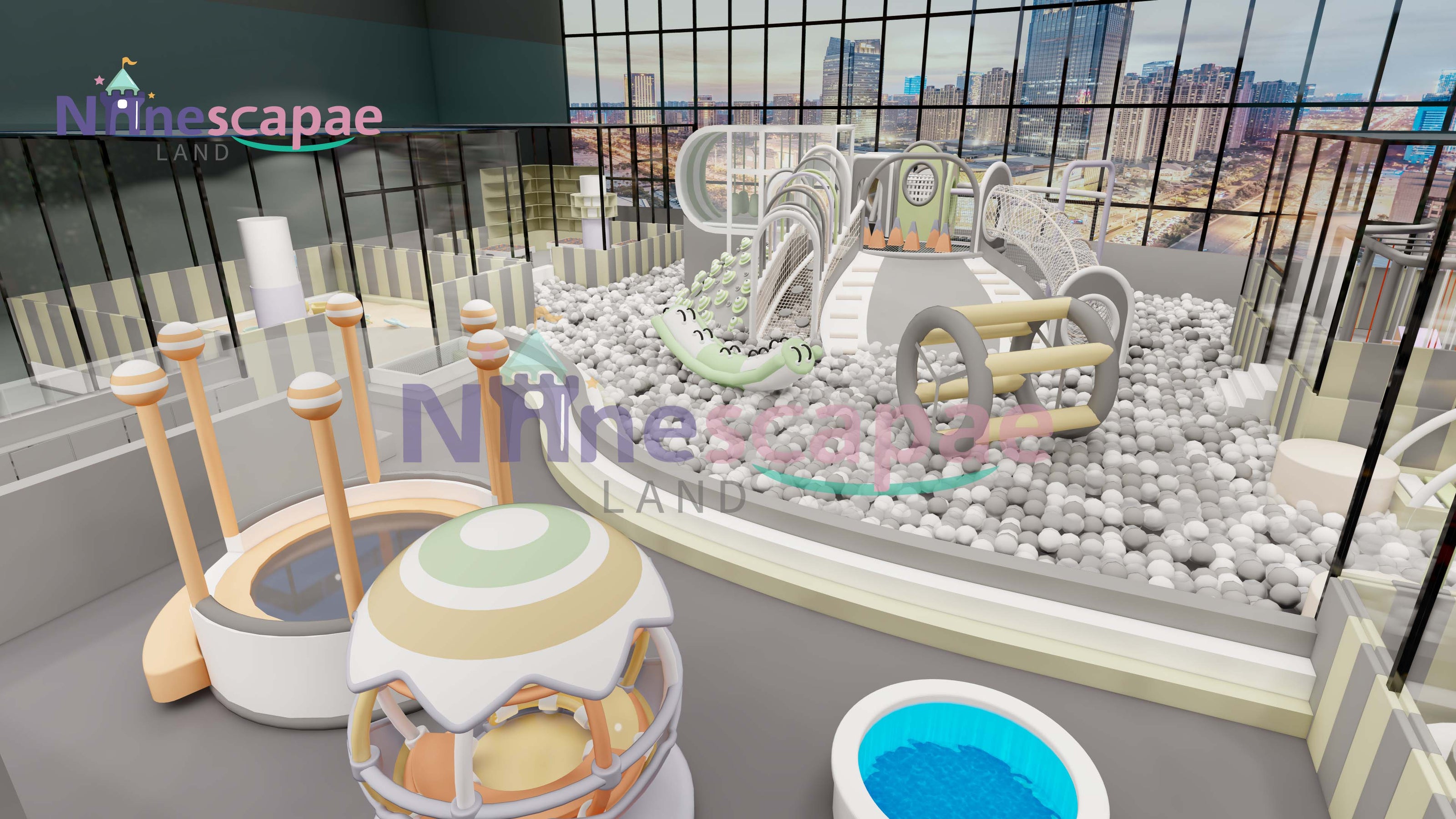 commercial indoor play centre in shopping mall, which design from NinescapeLand indoor playground supplier