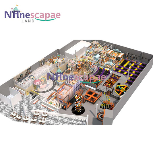 custom indoor playground trampoline park for your business, this trampoline park are suitable for all age group, start your trampoline park now!