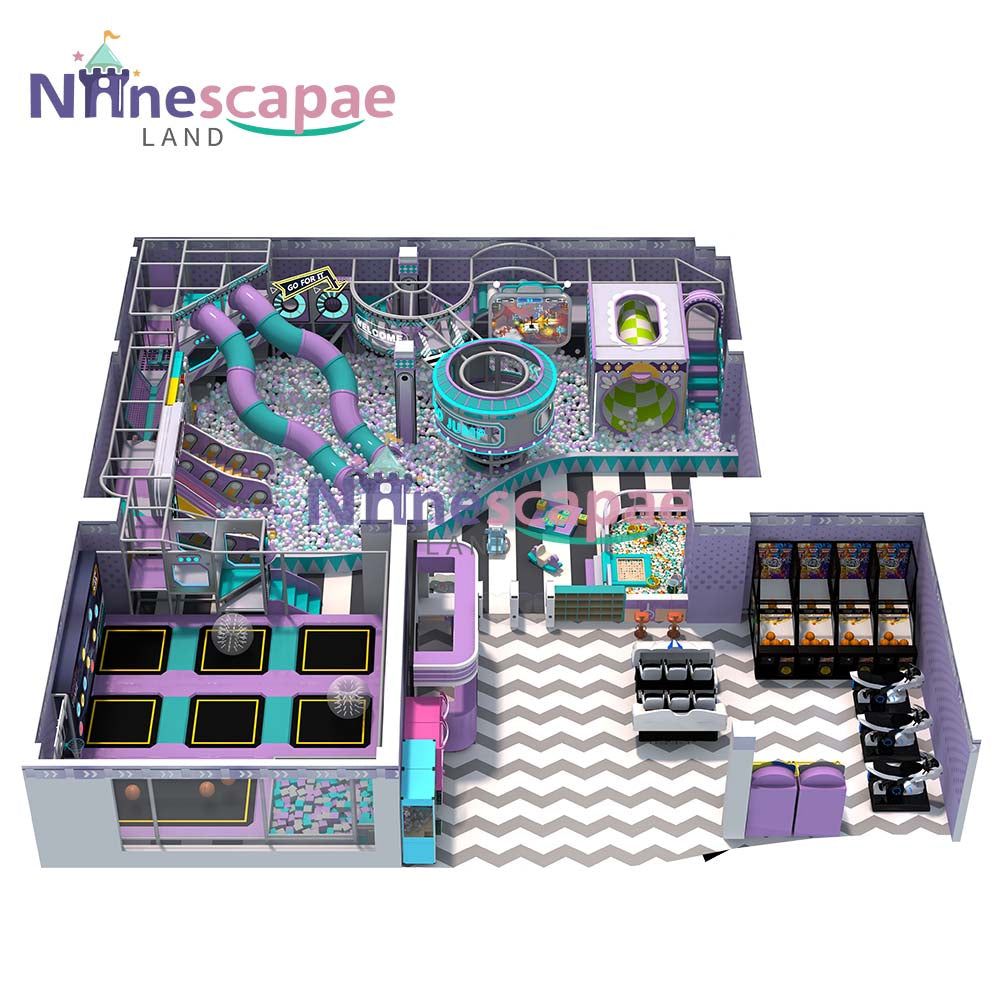 soft play and trampoline customized, provide 3D drawing and free installation