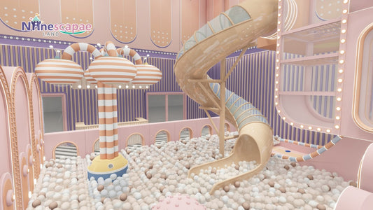 Multi-generational indoor playground equipment for commercial spaces