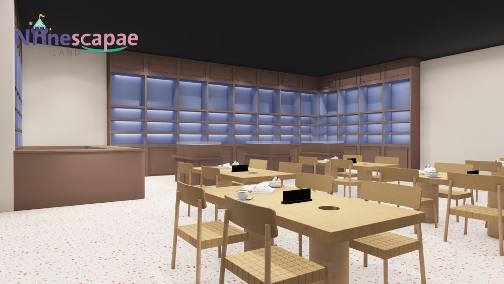 small indoor playground with seating area