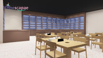 small indoor playground with seating area