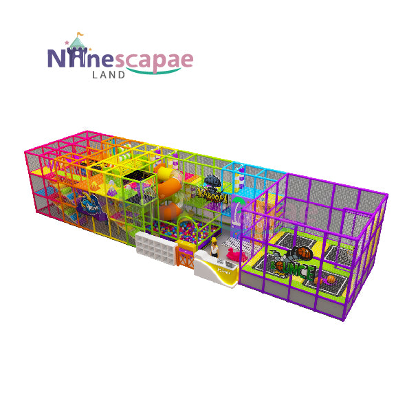  Indoor Play Place Equipment-small playground with childs small trampoline
