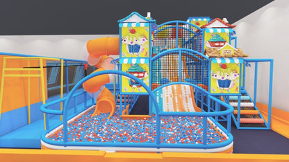 Construir playground interno para crianças com zona de trampolim