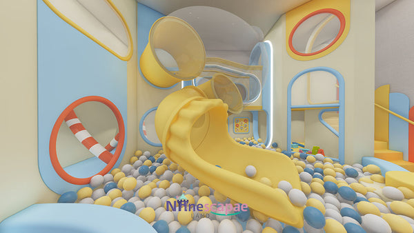 toddler indoor playground equipment​-slide with ball pit