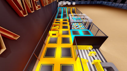Indoor Park with Trampoline Equipment